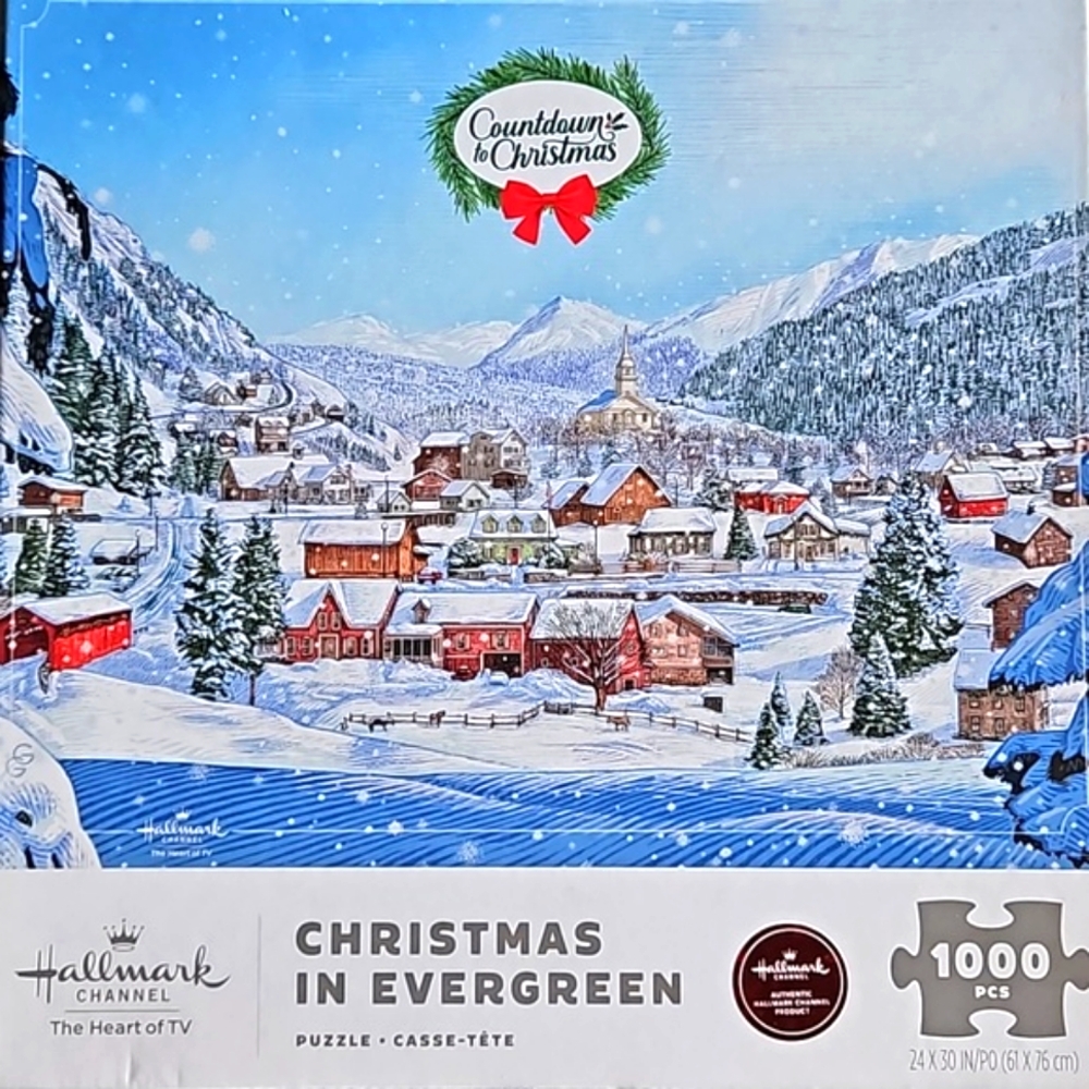 Hallmark Puzzle "Christmas in Evergreen" - 1,000 pieces - EUC